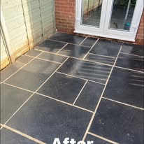 Patio after jet washing